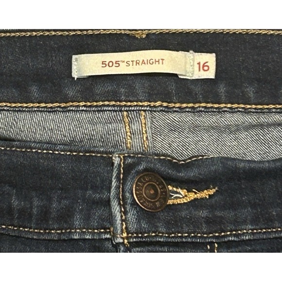 RARE BLANK RED TAB LEVIS WOMENS 505 STRAIGHT LEG SIZE 16 - Picture 4 of 4